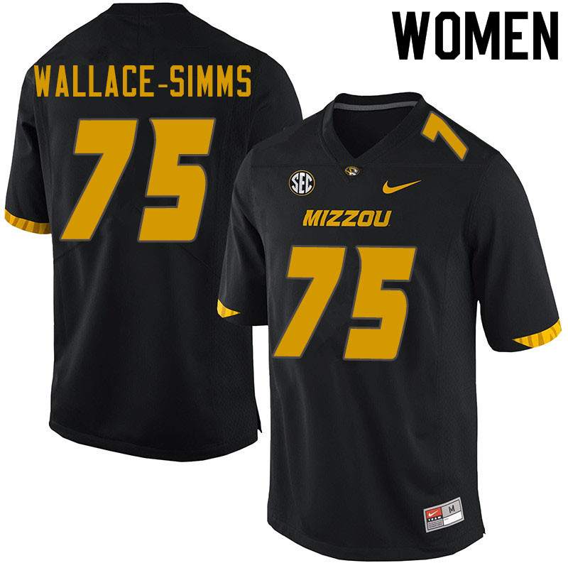Women #75 Tre'Vour Wallace-Simms Missouri Tigers College Football Jerseys Sale-Black